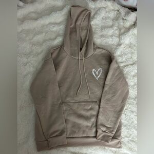 Tan Hoodie with Heart